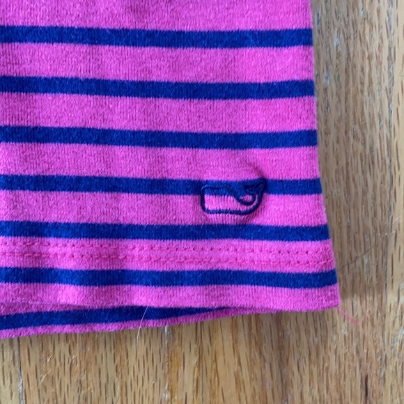Vineyard Vines Simple Crewneck Pink/Navy Striped Short Sleeve Tee - Picture 7 of 7